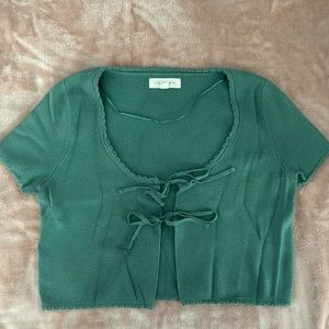 PacSun Green Open Tie Crop Top